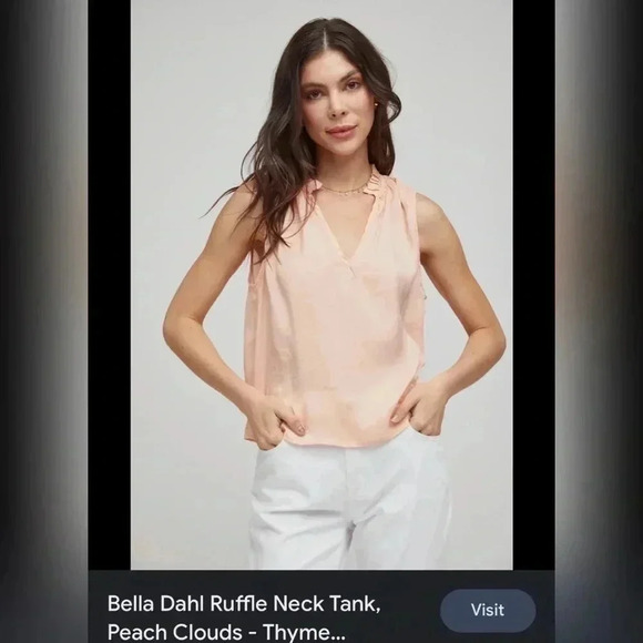 Bella Dahl Linen Tank In Peach LIKE NEW Made in USA - Picture 1 of 3
